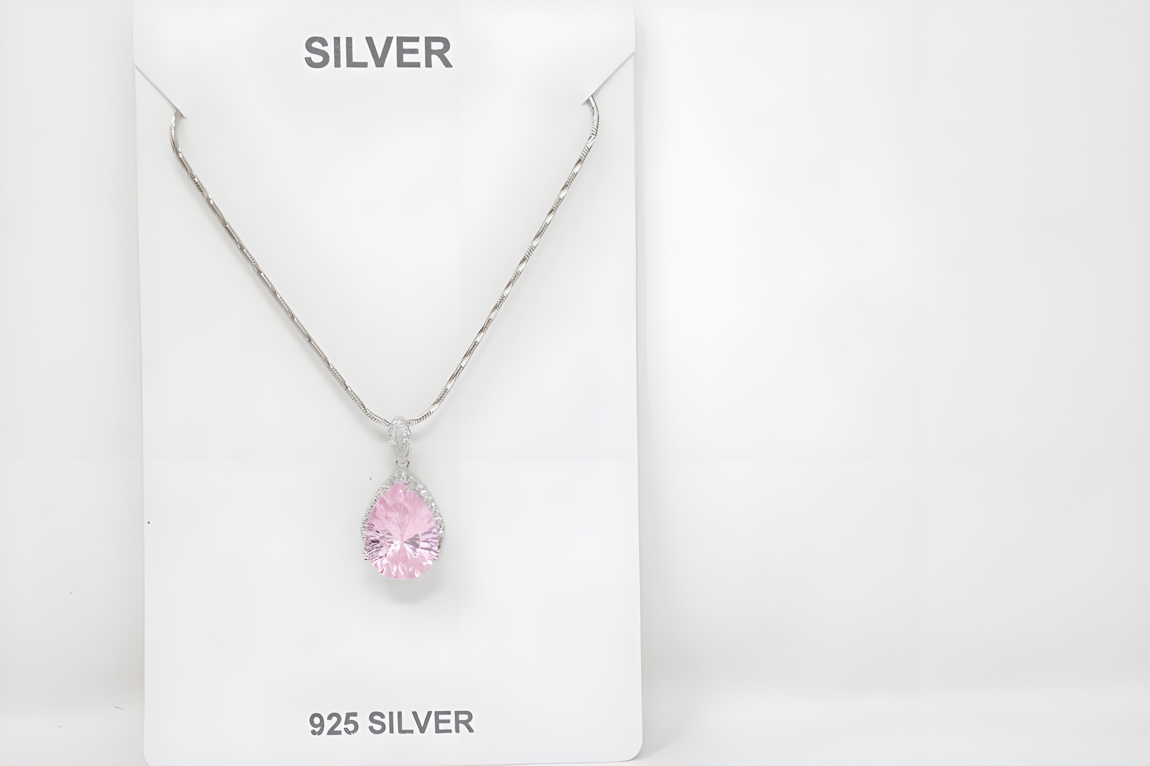 Rose Blossom Elegance Teardrop Pendant with VeeLux Crystals