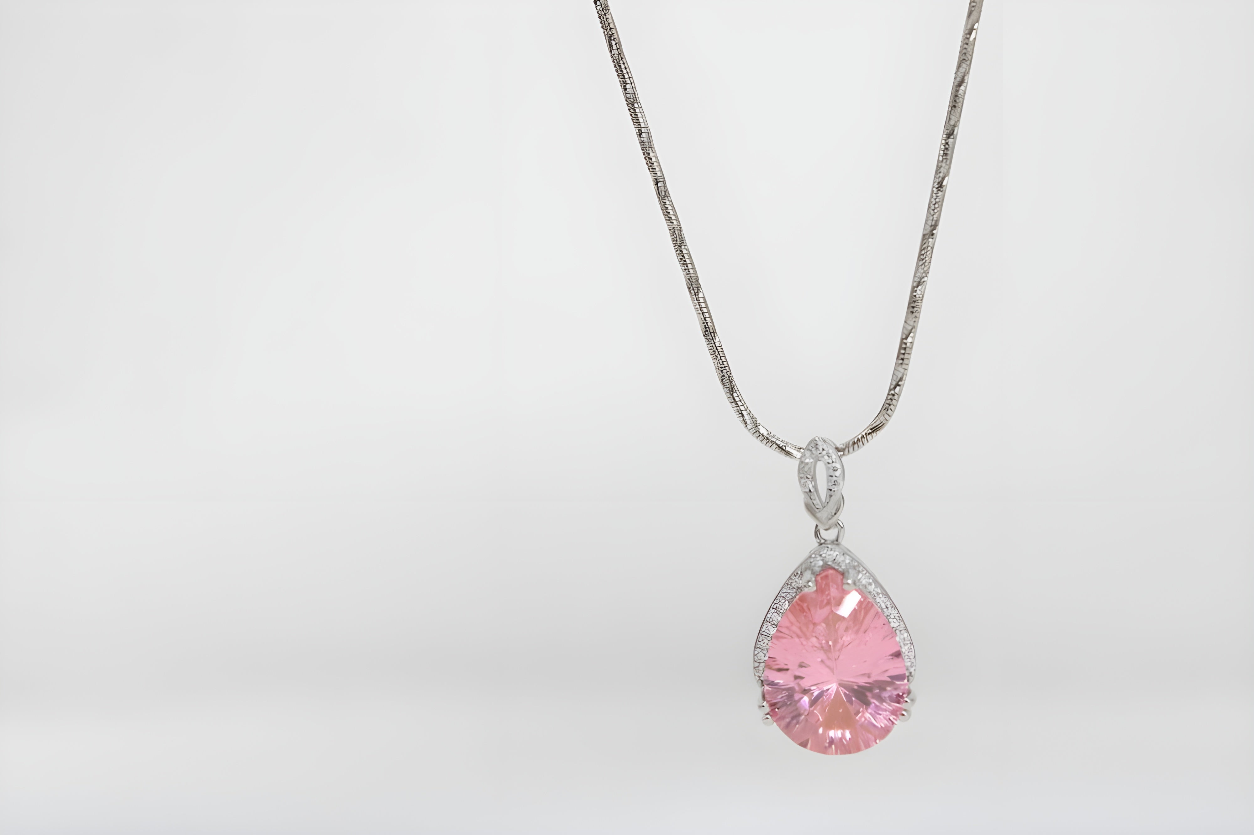 Rose Blossom Elegance Teardrop Pendant with VeeLux Crystals