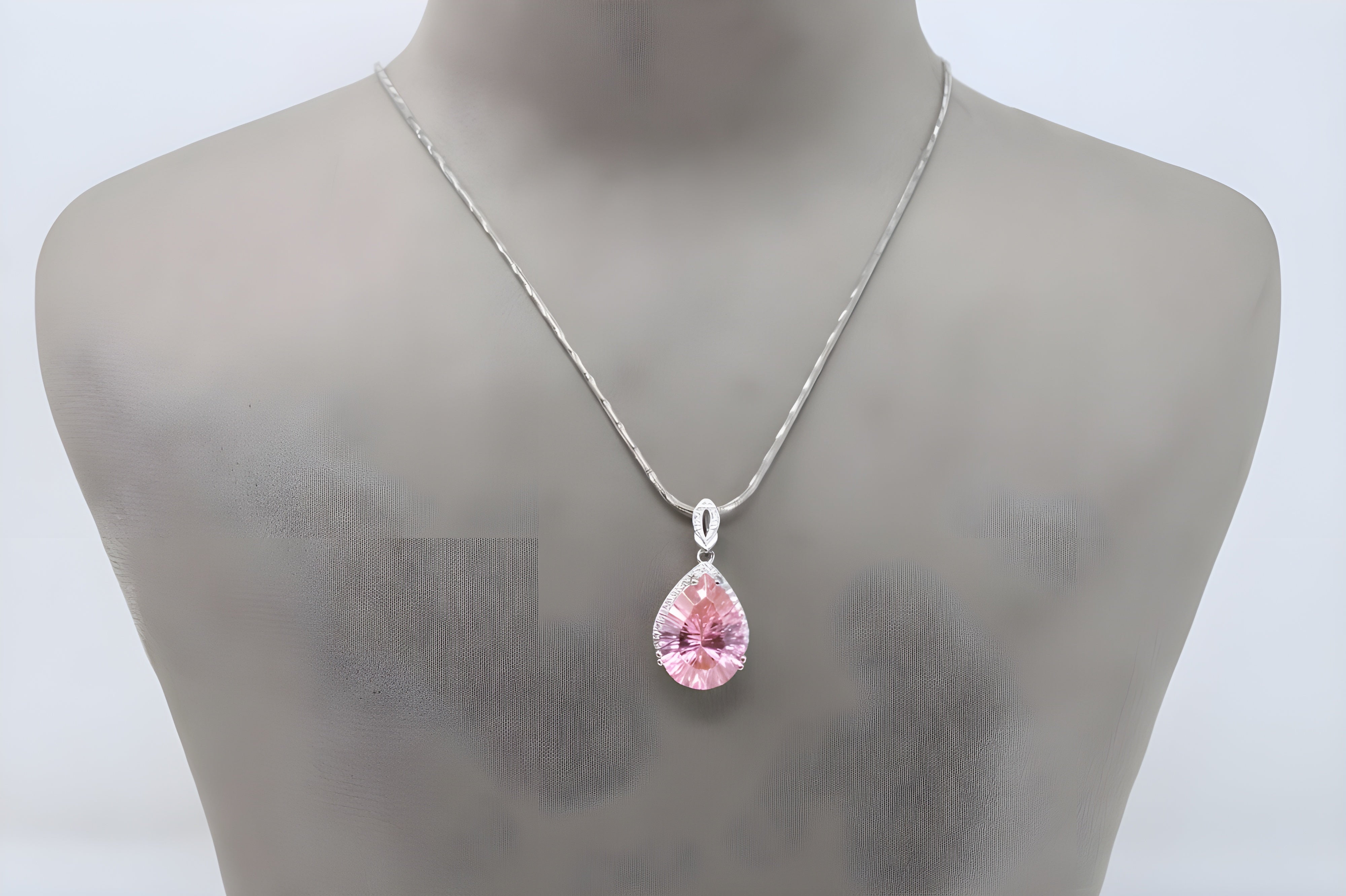 Rose Blossom Elegance Teardrop Pendant with VeeLux Crystals