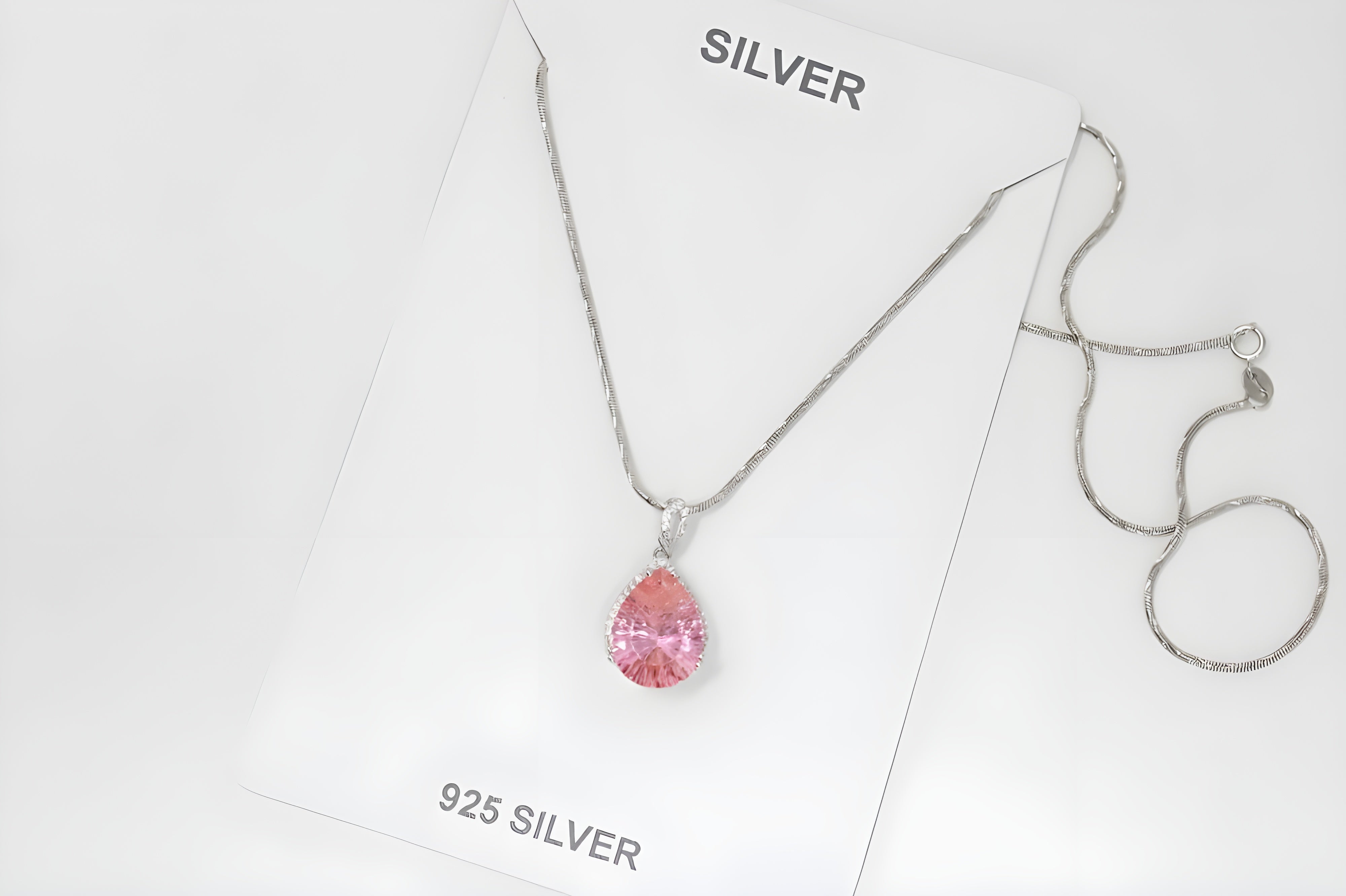 Rose Blossom Elegance Teardrop Pendant with VeeLux Crystals