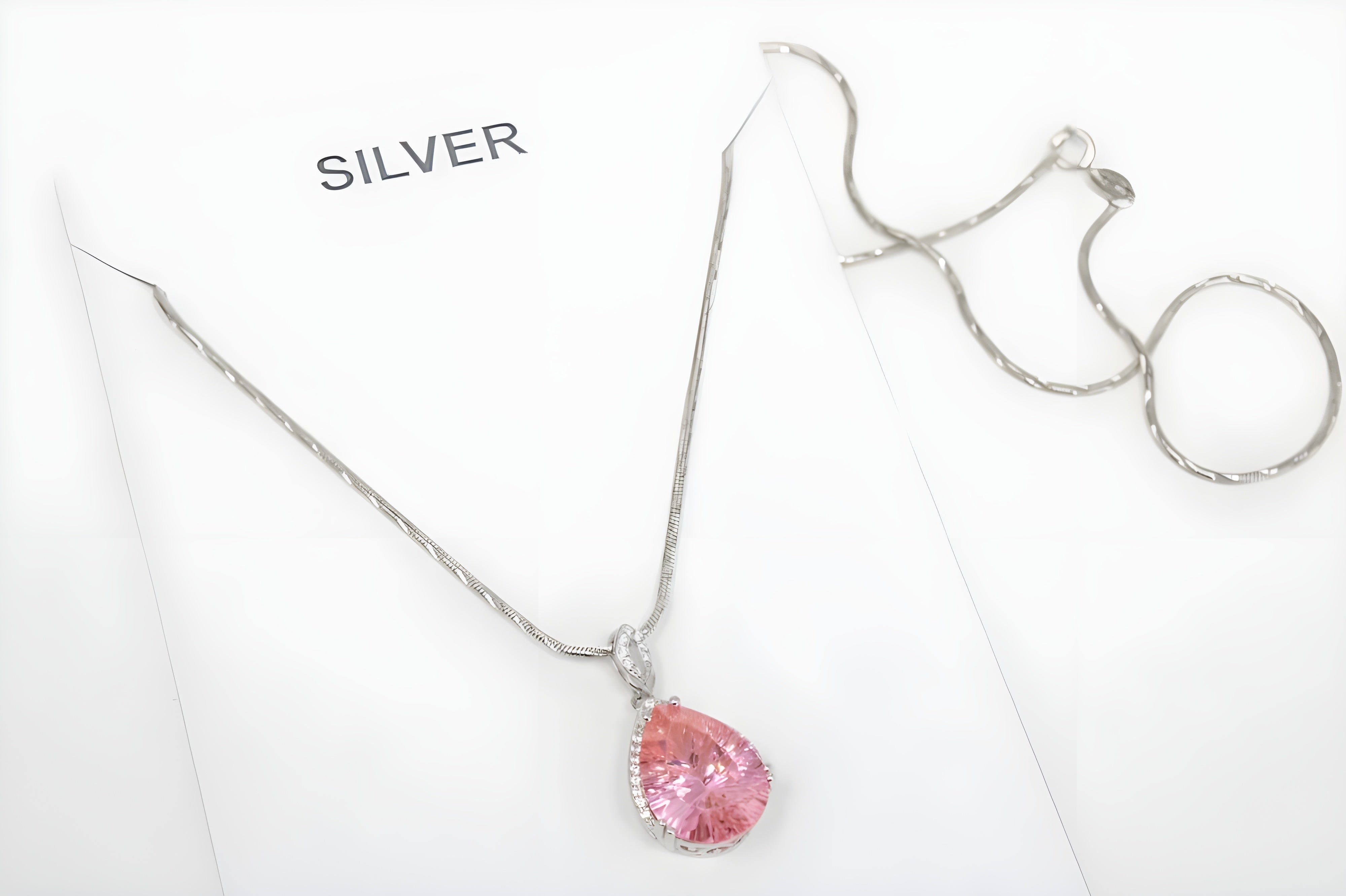 Rose Blossom Elegance Teardrop Pendant with VeeLux Crystals