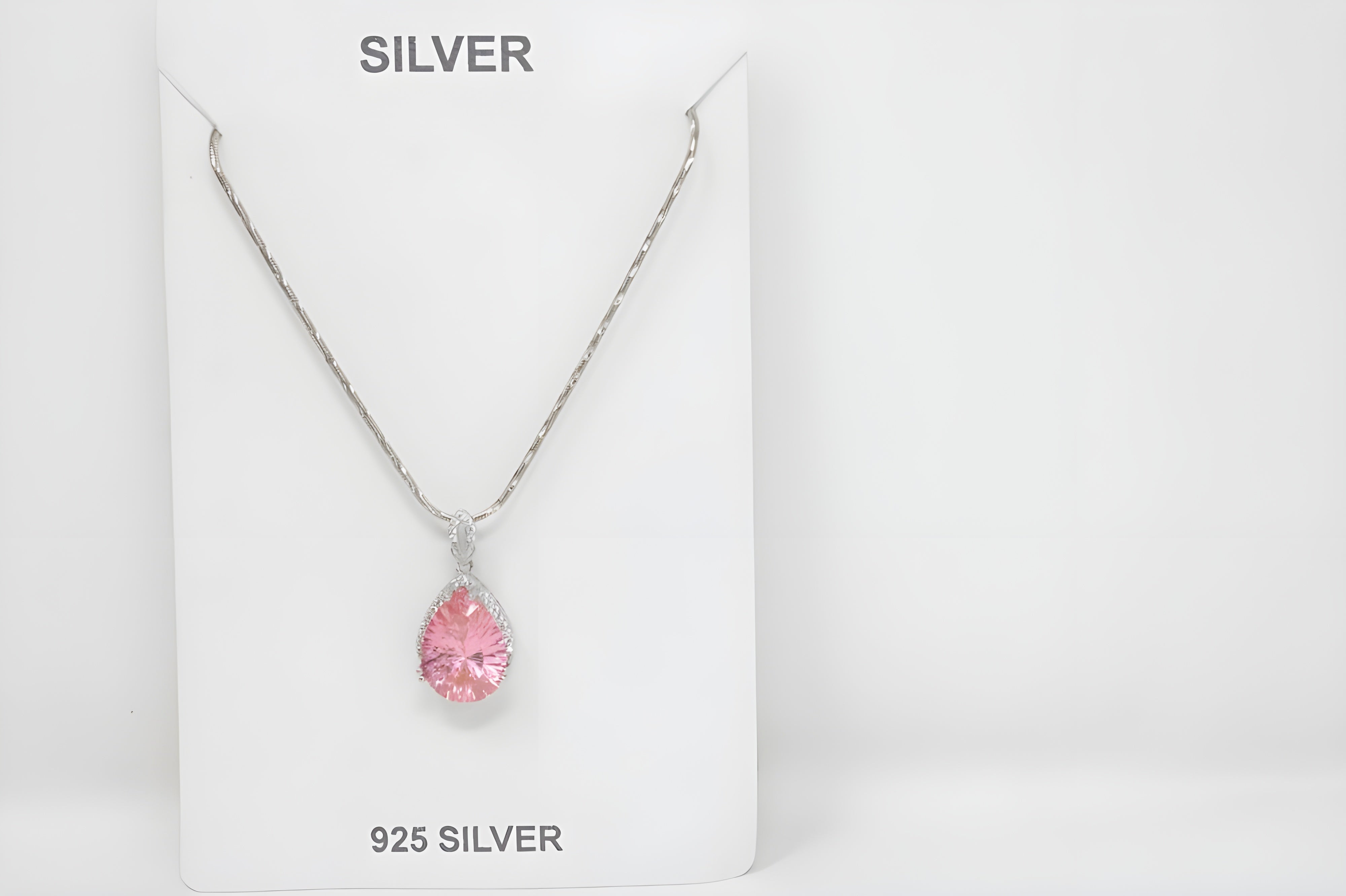 Rose Blossom Elegance Teardrop Pendant with VeeLux Crystals