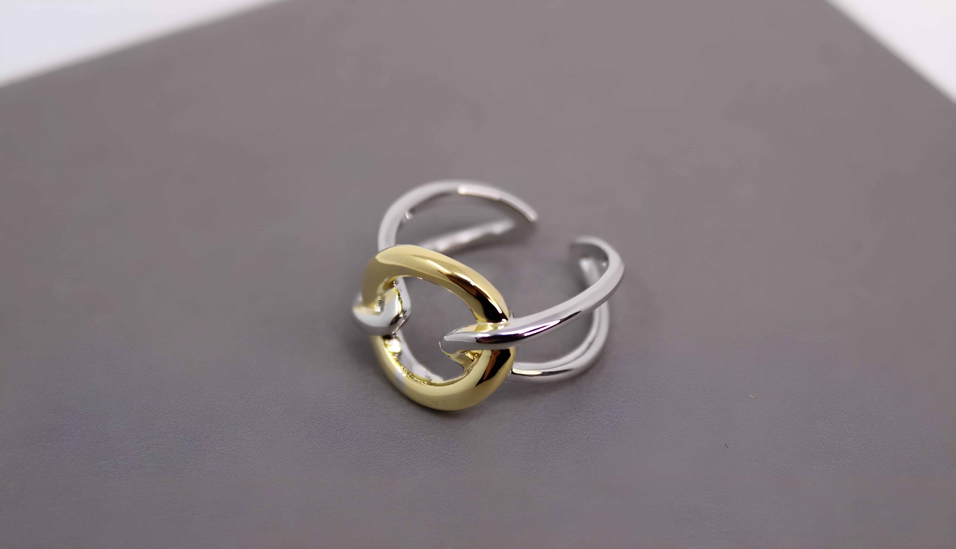 Golden Toned Harmony Adjustable Ring